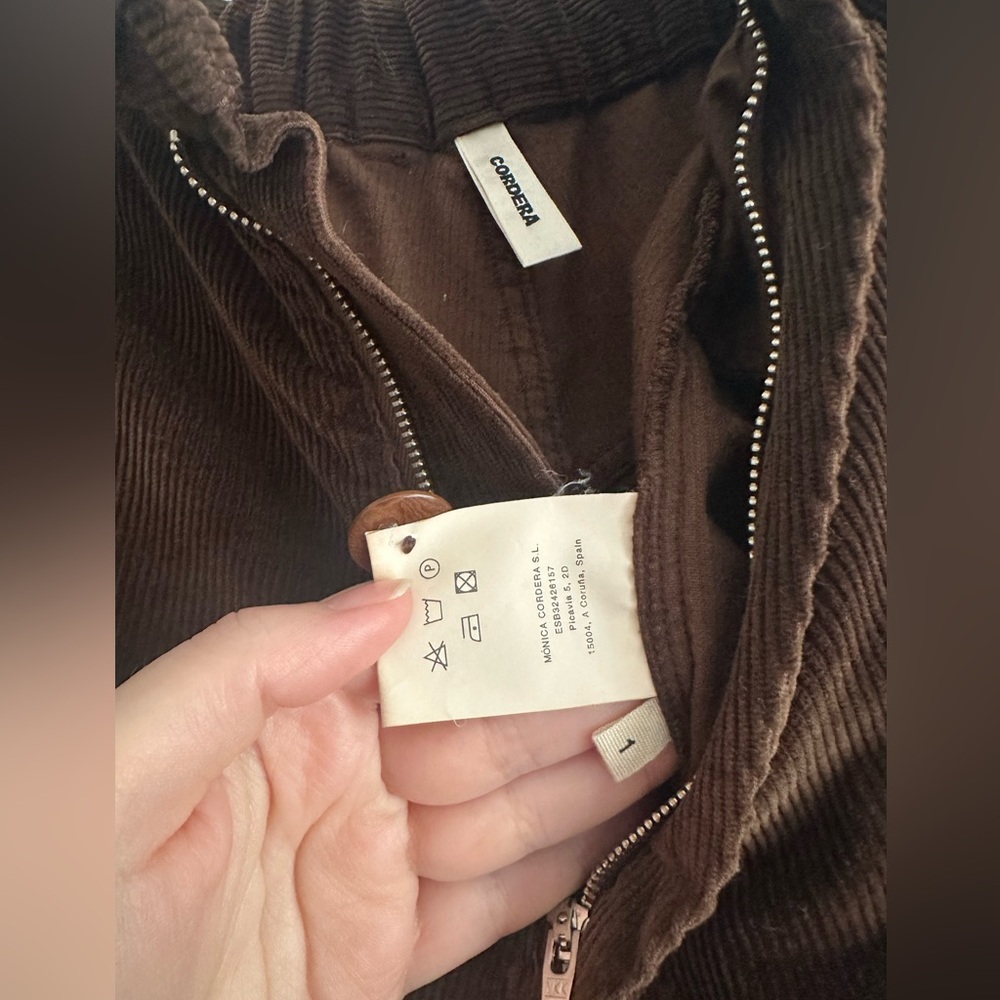 Cordera Corduroy Baggy Pants - Size 1, Brown - Picture 6 of 7